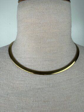 Aurafin Italy Stainless Steel Gold Tone Omega Chain Necklace 19"